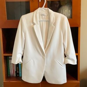 White Jersey Knit Blazer Size large